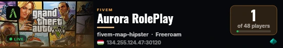Aurora RolePlay live status badge