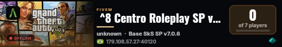  ^8 Centro Roleplay SP v7.1.0 - ^1RED Edition live status badge
