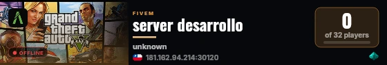 server desarrollo live status badge