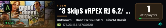  ^8 SkipS vRPEX RJ 6.2/ discord.gg/ZzjSfmdaVG live status badge