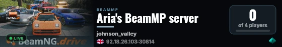 Aria's BeamMP server live status badge