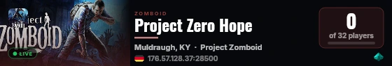 Project Zero Hope live status badge