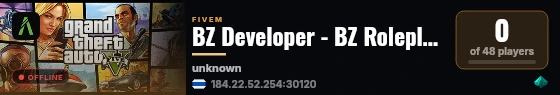 BZ Developer - BZ Roleplay Framework live status badge