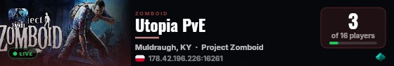 Utopia PvE live status badge