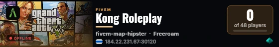 Kong Roleplay live status badge