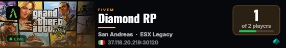 Diamond RP live status badge