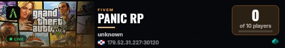 PANIC RP live status badge