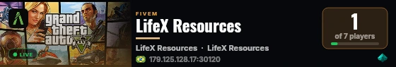 LifeX Resources live status badge