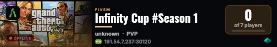 Infinity Cup #Season 1 live status badge