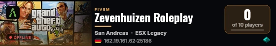 Zevenhuizen Roleplay live status badge
