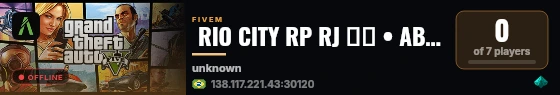  RIO CITY RP RJ 🇧🇷 • ABERTO HOJE • VIP INICIAL GRÁTIS live status badge