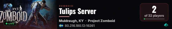 Tulips Server live status badge
