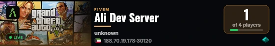 Ali Dev Server live status badge
