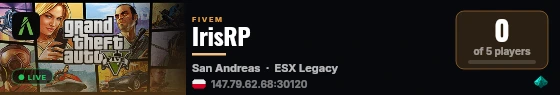 IrisRP live status badge
