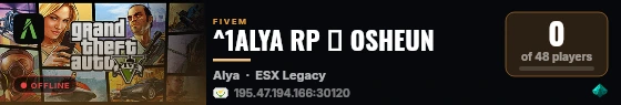 ^1ALYA RP → OSHEUN live status badge