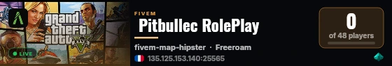 [QBCore Framework] Pitbullec RolePlay live status badge