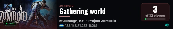 Gathering world live status badge