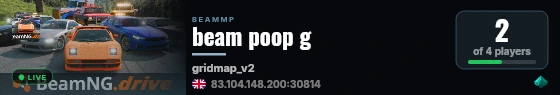 beam poop g live status badge