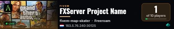 FXServer Project Name live status badge