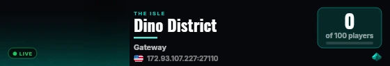 Dino District live status badge
