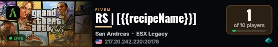 {{RS}} | [{{recipeName}}] live status badge
