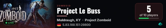 Project Le Buss live status badge
