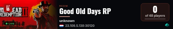 Good Old Days RP live status badge