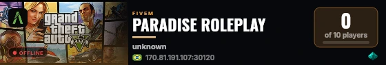 PARADISE ROLEPLAY live status badge