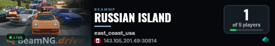 RUSSIAN ISLAND live status badge