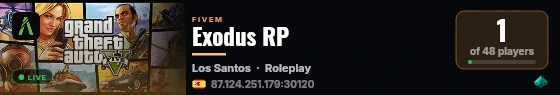 Exodus RP live status badge