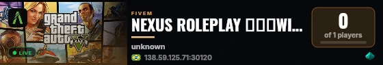 NEXUS ROLEPLAY ▬▬🡺WIPOU HOJE🡸▬▬ live status badge