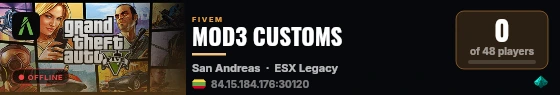 MOD3 CUSTOMS live status badge