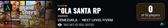 ^0LA SANTA RP live status badge