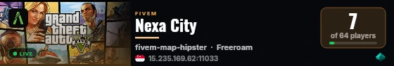Nexa City live status badge