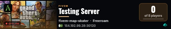 Testing Server live status badge