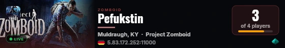Pefukstin live status badge