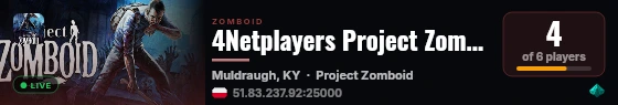 4Netplayers Project Zomboid Server live status badge