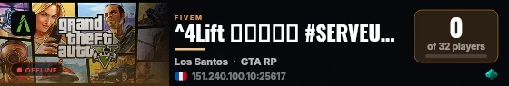 ^4Lift ▬▬▬↭🡺 #SERVEUR↭FUN 🡸↭▬▬▬ live status badge