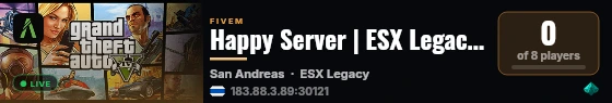 Happy Server | ESX Legacy Server live status badge