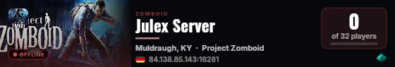 Julex Server live status badge