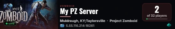 My PZ Server live status badge