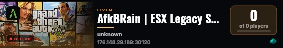 AfkBRain | ESX Legacy Server live status badge