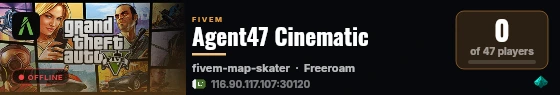 Agent47 Cinematic live status badge