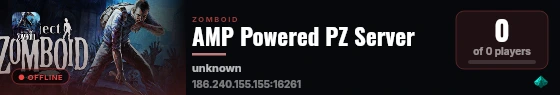 AMP Powered PZ Server live status badge
