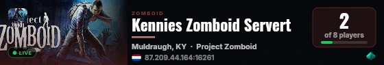 Kennies Zomboid Servert live status badge