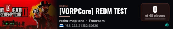 [VORPCore] REDM TEST live status badge