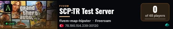 SCP:TR Test Server live status badge