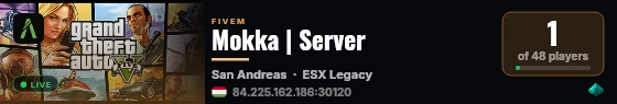 Mokka | Server live status badge