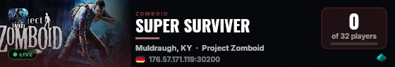 SUPER SURVIVER live status badge