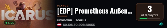 [EDP] Prometheus Außenposten | 24/7 PvE/PvP live status badge